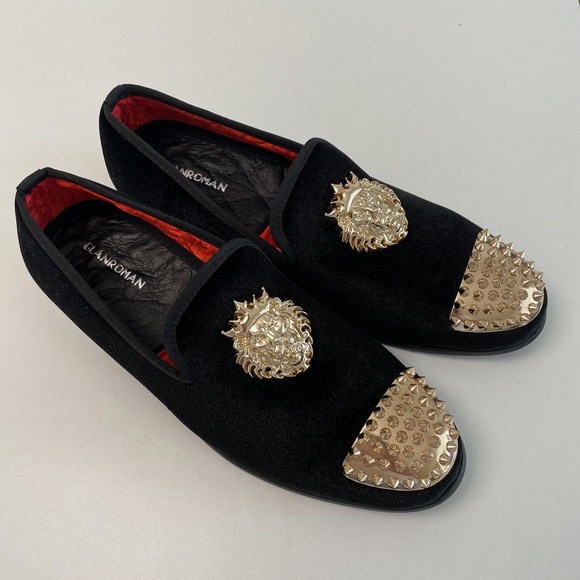 Fashion Union Other - ELANROMAN Men's Velvet Black Loafer Dress Fashion Wedding Party Prom Shoes 42/ 9